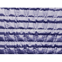 polyester stripe with fashion embroidered padded quilting fabric